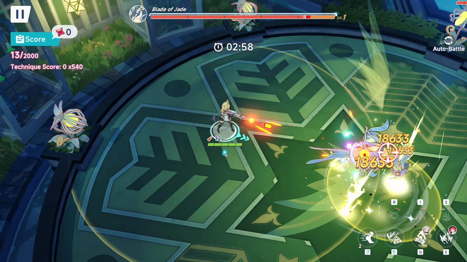 ステラソラのゲーム画面：チャレンジコンテンツ